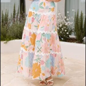 Pastel Floral Maxi Skirt